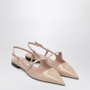 Jimmy Choo Scarpa Didi Flat Nude w skórze patentowej