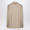Veste à double poitrine de Loulou Studio Beige en laine vierge