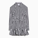 Patou Black/White Striped Cotton Mini Chemisier Dress