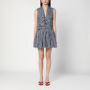 白色和海军蓝色的Patou Mini条纹连衣裙