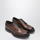 Doucal's Dark Brown Leather Wingtip Oxford Shoes