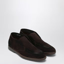 Doucal's Lace Free Desert Boot In Brown Suede