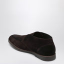 Doucal's Lace Free Desert Boot In Brown Suede