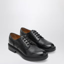 Doucal's Black Leather Derby Shoes