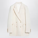 Blazé Milano Cream Double Breasted Jacket In Wool