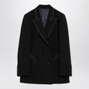 Blazé Milano a doppio petto di lana nera Blazer Blazer