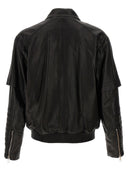 Balmain geschichtete Lederjacke