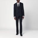 Abito di lana blu navy a petto singolo a petto Lardini