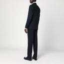 Abito di lana blu navy a petto singolo a petto Lardini