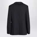 'S Max Mara Double Breasted Jacket In Midnight Blue Crêpe Wool