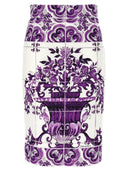 Dolce & Gabbana 'Maiolica' Print Silk Skirt