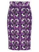 Dolce & Gabbana 'Maiolica' Print Silk Skirt