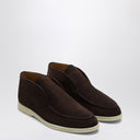 Loro Piana Open Walk Brown Suede Ankle Boot