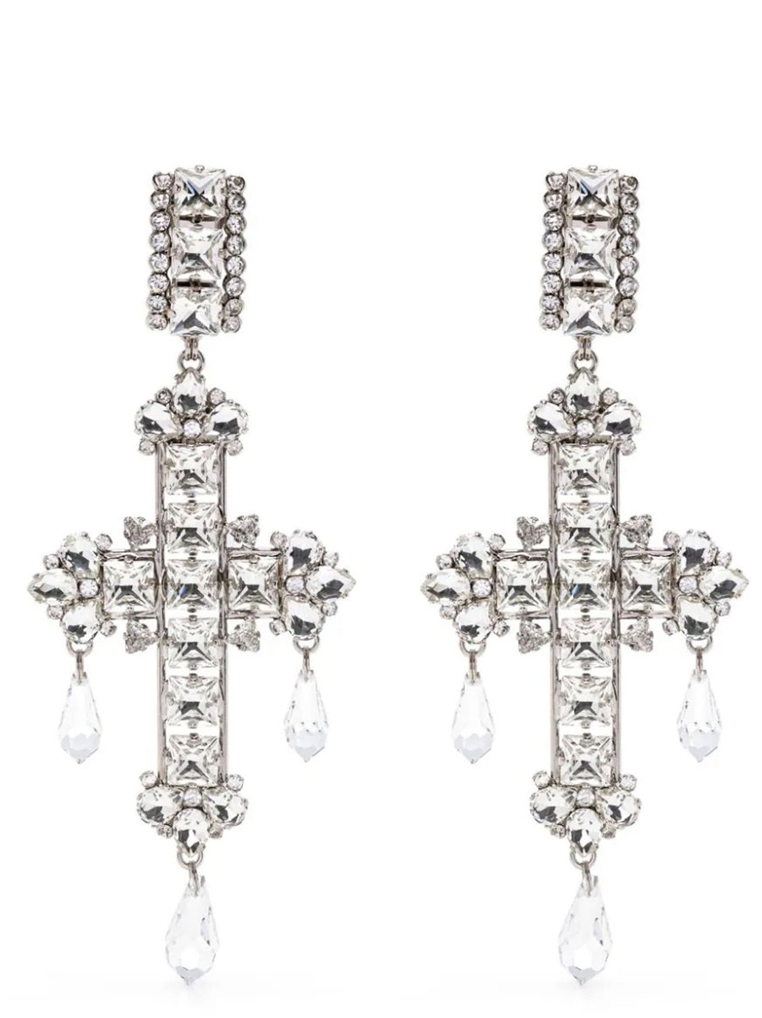 Alessandra Rich 'Crystal Cross' Earrings | Balardi