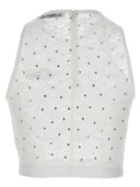 Alessandra Rich Rhinestone Lace Top