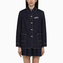 Kenzo Blue Denim Shirt Jacket With Logo