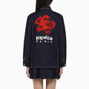 Kenzo Blue Denim Shirt Jacket With Logo