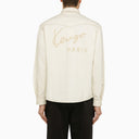 Kenzo Stone White Cotton Shirt With Logo