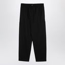 Kenzo Black Wool Trousers With Drawstring