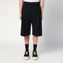 Studio Nicholson Black Bermuda Shorts In Cotton Blend