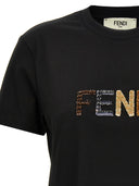 Fendi Logo Embroidery T Shirt