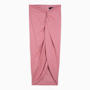 Federica Tosi Pink Viscose Midi Skirt With Knot