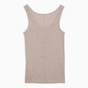Ami Paris Chalk Coloured Cotton Tank Top With Buttons