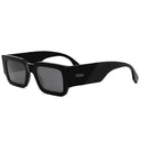 Fendi Diagonal Black Rectangular Sunglasses