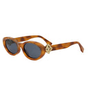 Fendi Ff Diamonds Brown Oval Sunglasses