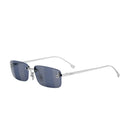 Fendi First Crystal Silver Rectangular Sunglasses