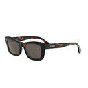 Fendi Lettering Brown Geometric Sunglasses