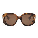 Fendi Rome Brown Round Sunglasses