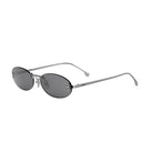 Fendi First Crystal Silver Oval Sunglasses