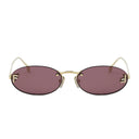 Fendi First Lunettes de soleil ovales en cristal doré