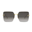 Lunettes de soleil géométriques Fendi First Crystal Gold