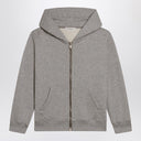 Felpa con zip in cotone grigio d'oca
