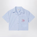 Golden Goose Light Blue Striped Cotton Shirt
