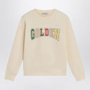 Golden Goose Ivory Crewneck Sweatshirt With Logo