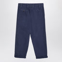 Pantaloni in cotone blu d'oro con dettagli splash