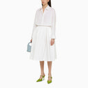 Marni White Cotton Wide Skirt