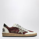 Golden Goose Sneakers Ball Star With Burgundy Glitter