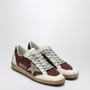 Golden Goose Sneakers Ball Star With Burgundy Glitter