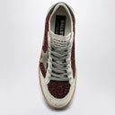 Golden Goose Sneakers Ball Star With Burgundy Glitter