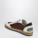 Golden Goose Sneakers Ball Star With Burgundy Glitter