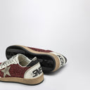 Golden Goose Sneakers Ball Star With Burgundy Glitter