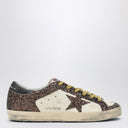 Golden Goose Super Star White/Brown Sneakers With Glitter