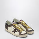 Golden Goose Super Star White/Brown Sneakers With Glitter