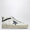 Golden Goose White Mid Star Trainer con Blue Star