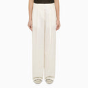 Golden Goose White Wool Blend Wide Trousers