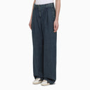 Jeans larghi blu d'oro in denim